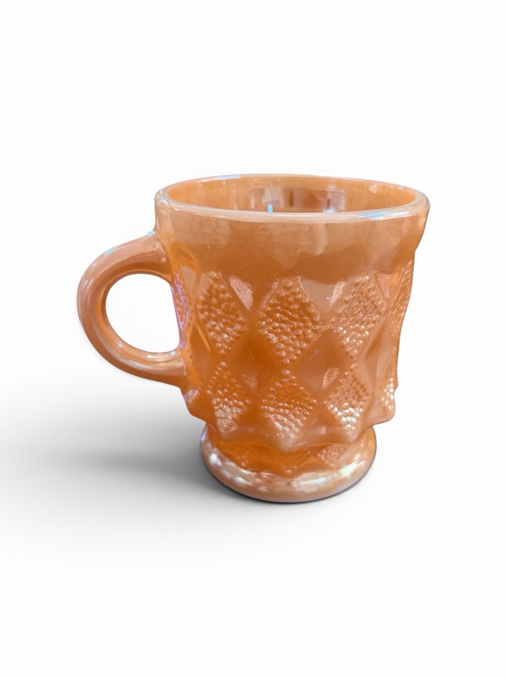Vintage Fire King Kimberly Mug Peach Lustre  Diamond Mug